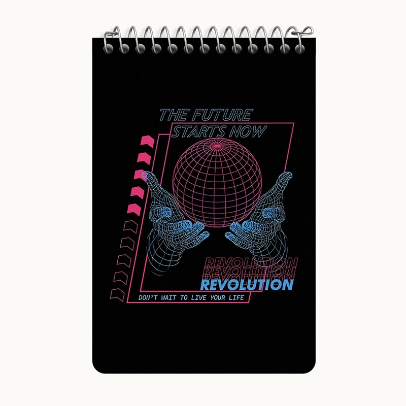 دفتر یادداشت 50 برگ خندالو طرح The Future Starts Now کد F10655