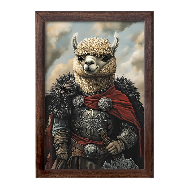 تابلو خندالو طرح لامای جنگجو کد F11658