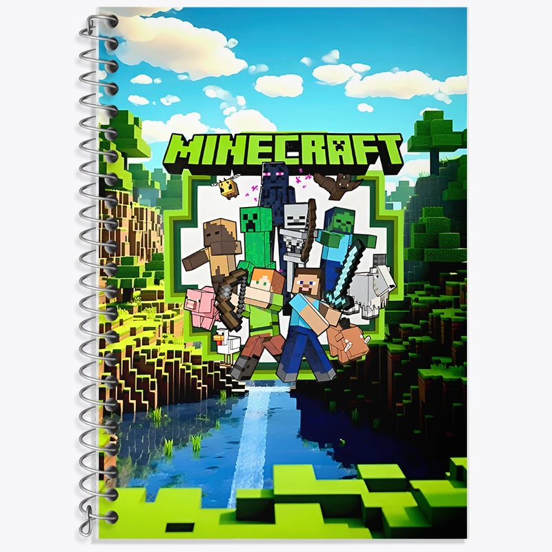 دفتر زبان دوخط 50 برگ خندالو طرح ماینکرافت (Minecraft) کد F14389