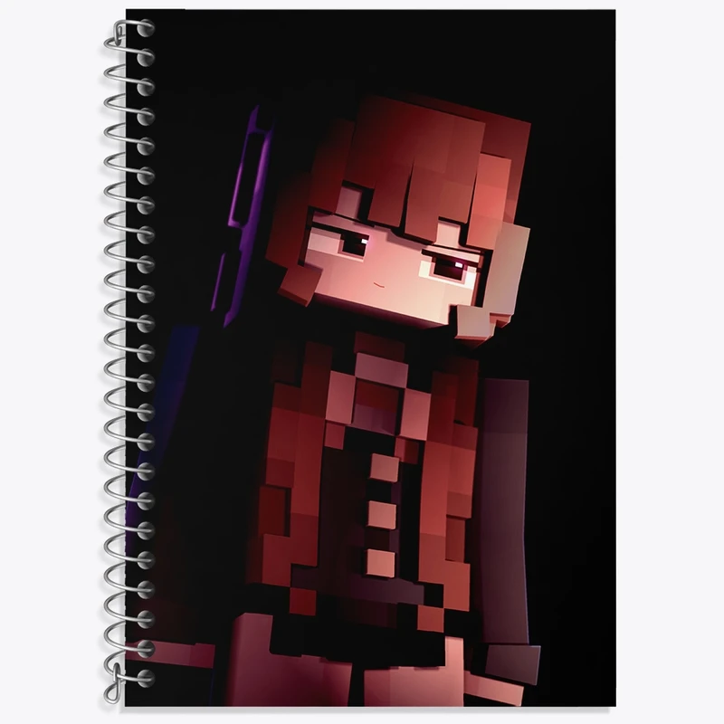 دفتر زبان 50 برگ خندالو مدل سه خط طرح بازی ماینکرافت (Minecraft) کد N8738