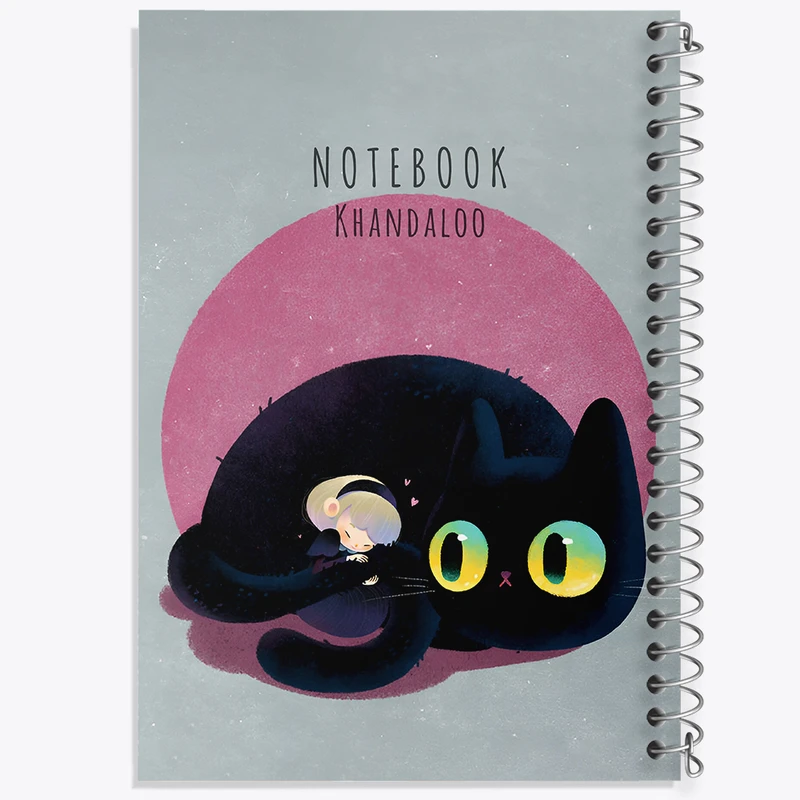 دفتر مشق 50 برگ خندالو طرح دختر و گربه کد N6597