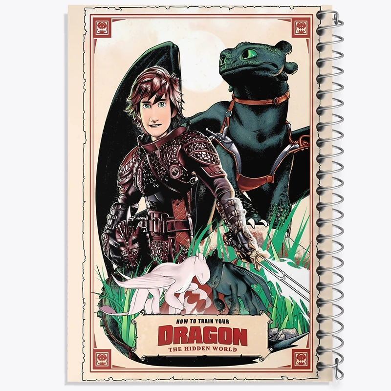 دفتر ژورنال نویسی 50 برگ خندالو مدل نقطه ای طرح چگونه اژدهای خود را تربیت کنیم کد F13570