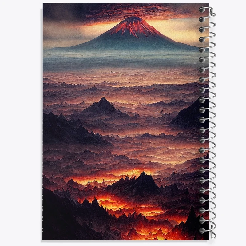 دفتر طراحی 50 برگ خندالو طرح کوه آتشفشان کد F1154