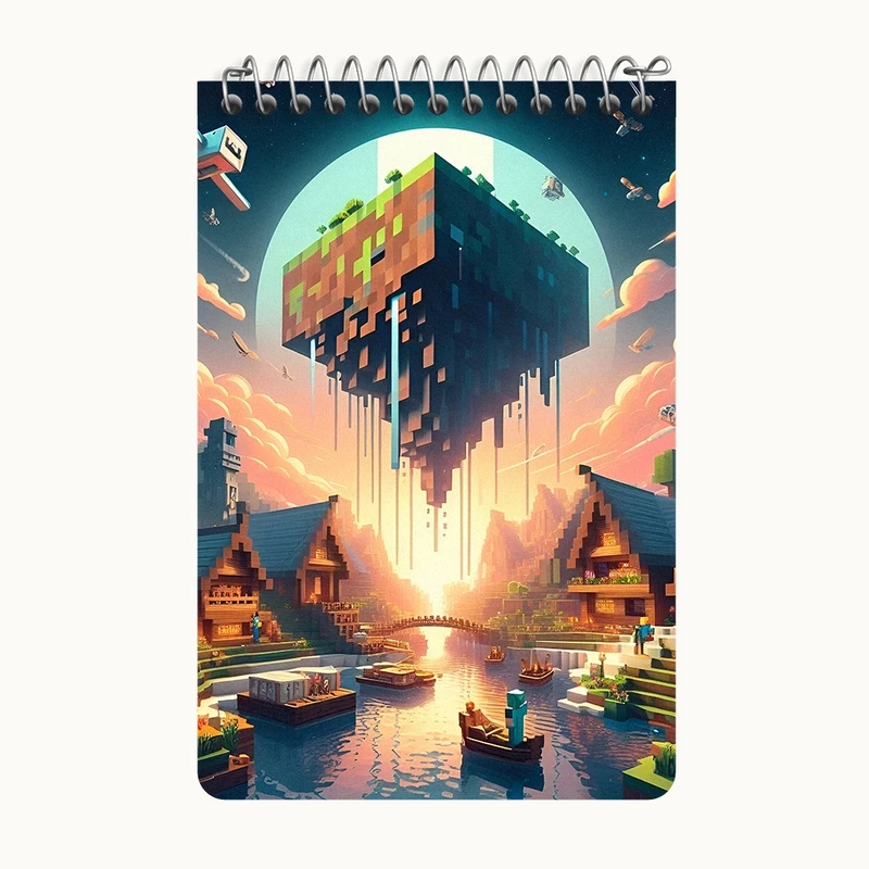 دفتر یادداشت 50 برگ خندالو طرح ماینکرافت (Minecraft) کد F3541
