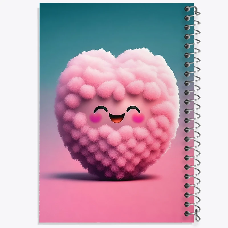 دفتر نقاشی 50 برگ خندالو طرح قلب پشمالوی کیوت کد N6168