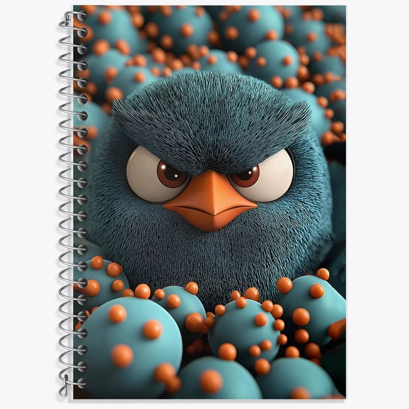 دفتر زبان 50 برگ خندالو مدل سه خط طرح پرندگان خشمگین کد F12874