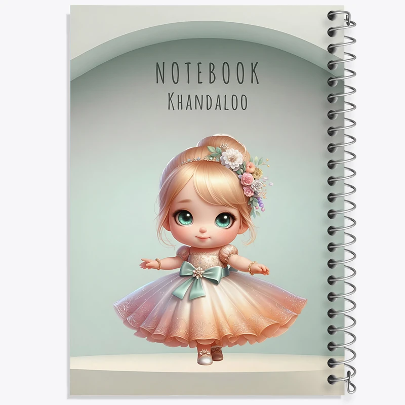 دفتر مشق 100 برگ خندالو طرح دخترانه کودکانه کیوت کد N6631