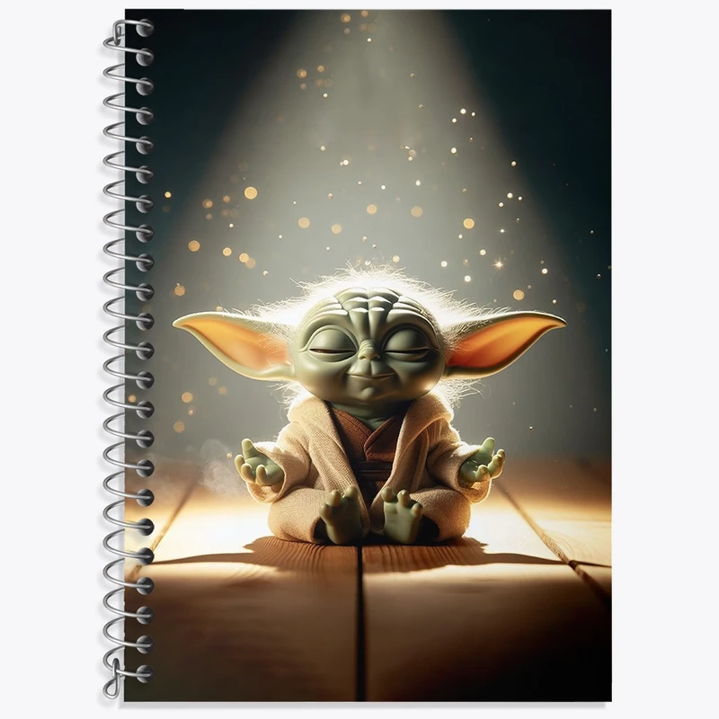 دفتر زبان 50 برگ خندالو مدل سه خط طرح بیبی یودا کد F3374