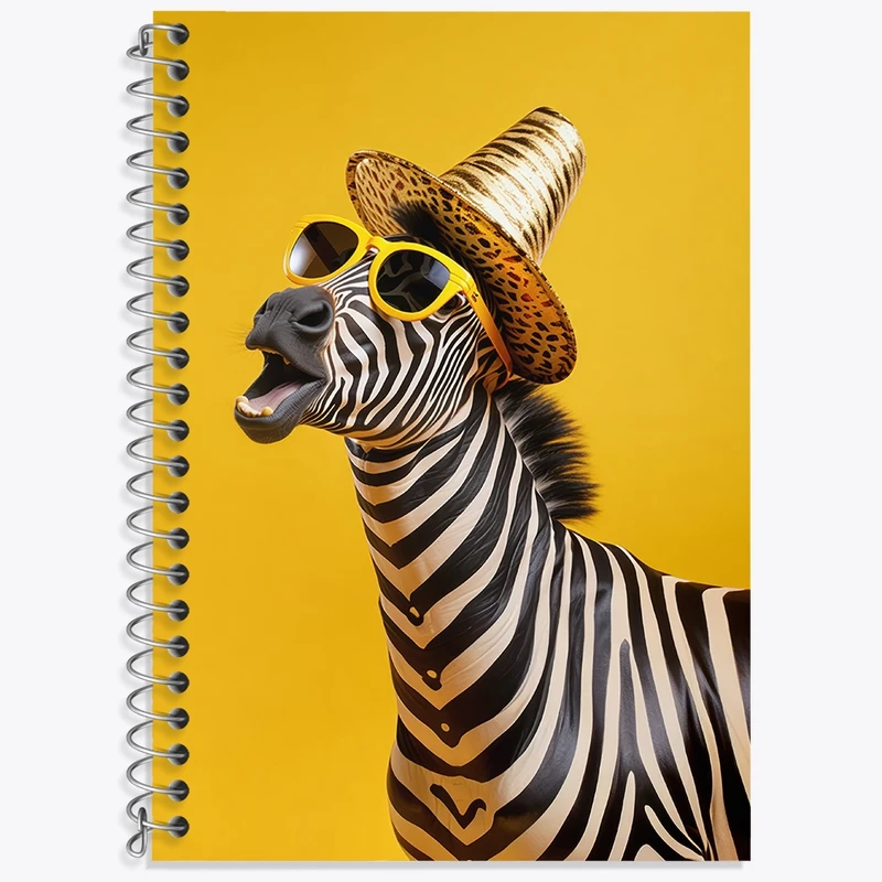 دفتر زبان 50 برگ خندالو مدل سه خط طرح گورخر کیوت کد F3015