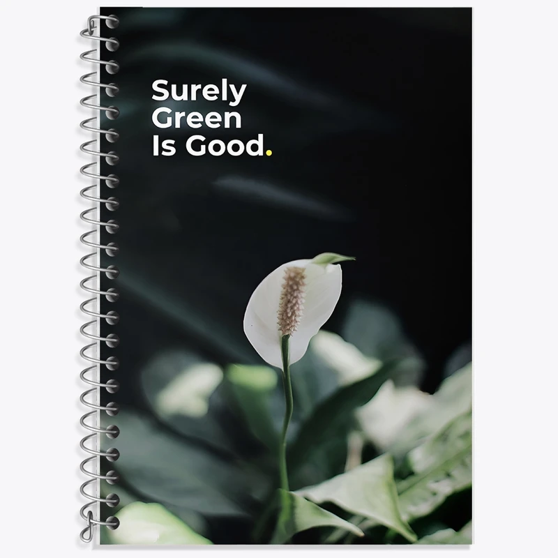 دفتر زبان 50 برگ خندالو مدل سه خط طرح Surely Green Is Good کد F13646