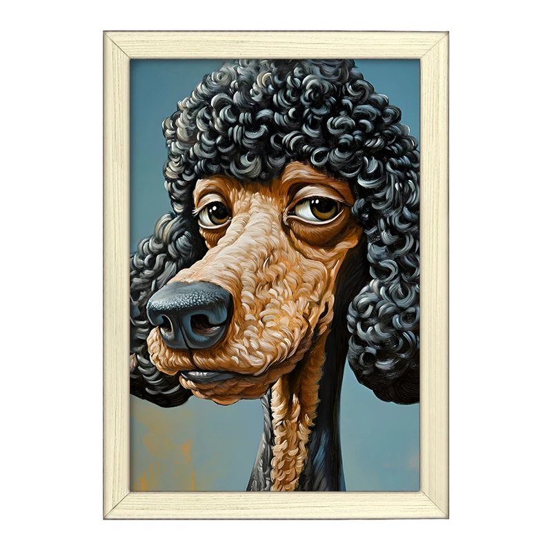 تابلو خندالو طرح سگ مو فرفری کد F6533