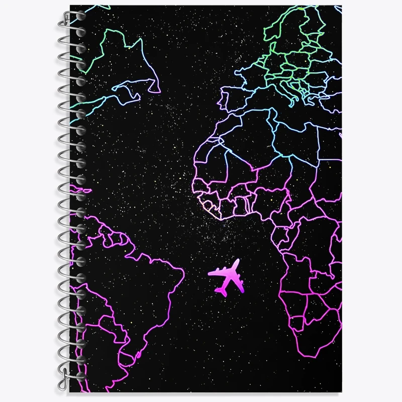 دفتر زبان 50 برگ خندالو مدل سه خط طرح نقشه کد N7631