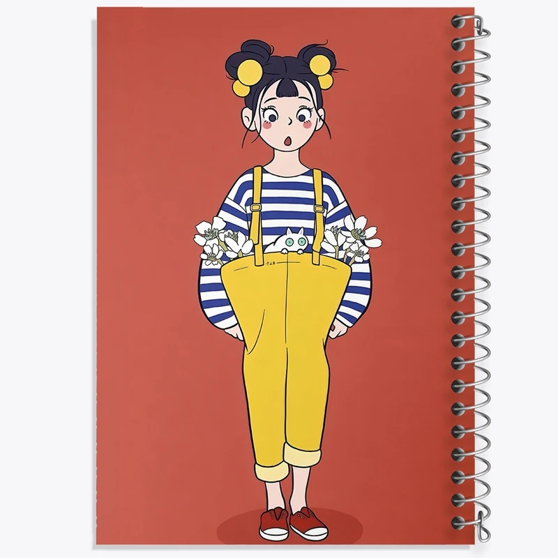 دفتر ژورنال نویسی 50 برگ خندالو مدل نقطه ای طرح دخترانه کد F9736