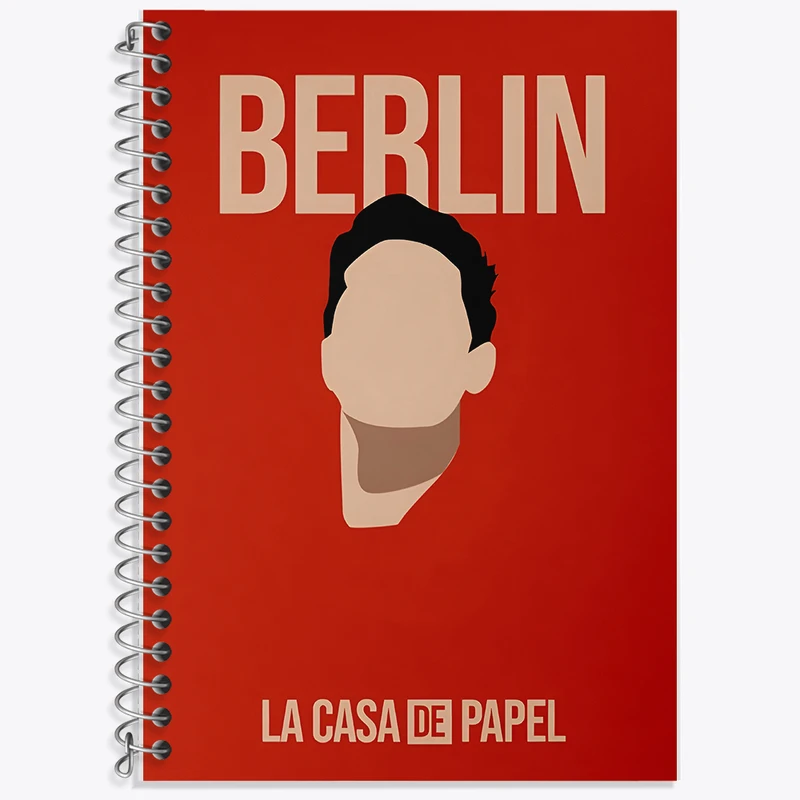 دفتر زبان 50 برگ خندالو مدل دو خط طرح برلین خانه کاغذی کد F10128