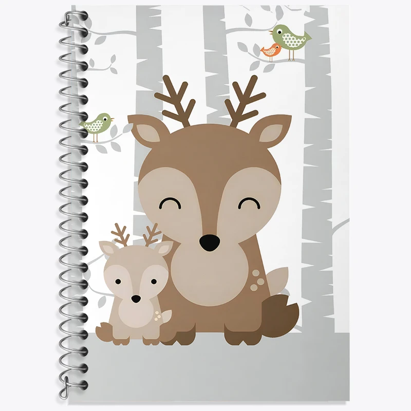 دفتر زبان دوخط 50 برگ خندالو طرح گوزن بامزه کد F3177