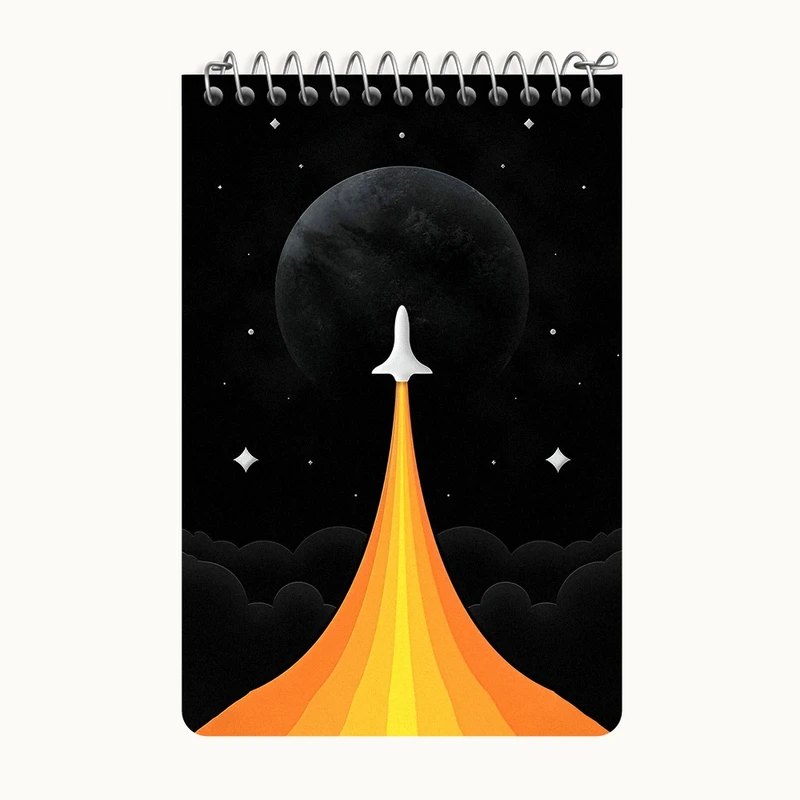دفتر یادداشت 50 برگ خندالو طرح فضاپیما کد F3399