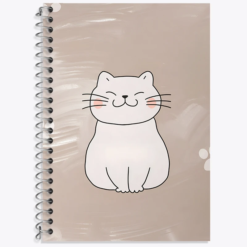 دفتر زبان 50 برگ خندالو مدل سه خط طرح گربه خوشحال کد N6253