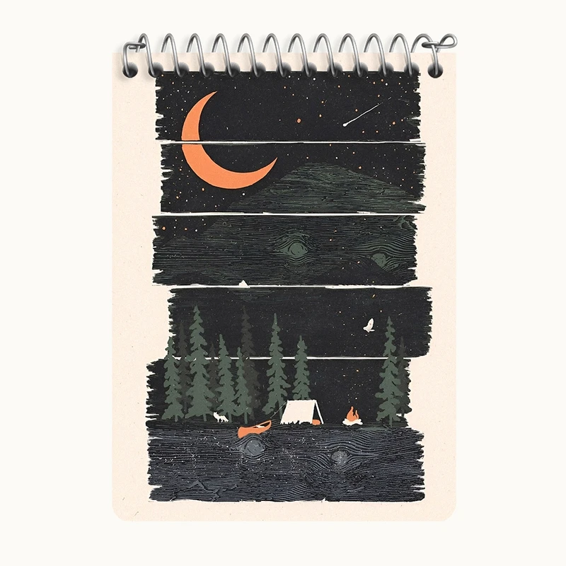 دفتر یادداشت 50 برگ خندالو طرح کمپ شبانه کد N6425