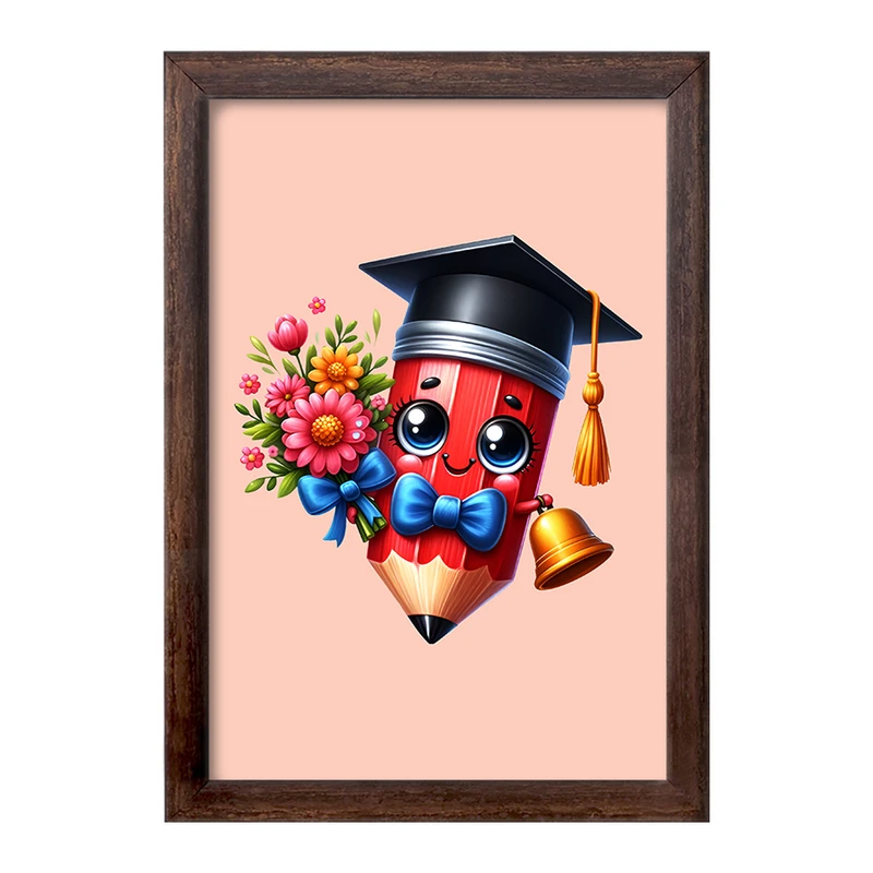 تابلو خندالو طرح مداد کیوت و بامزه کد F7984