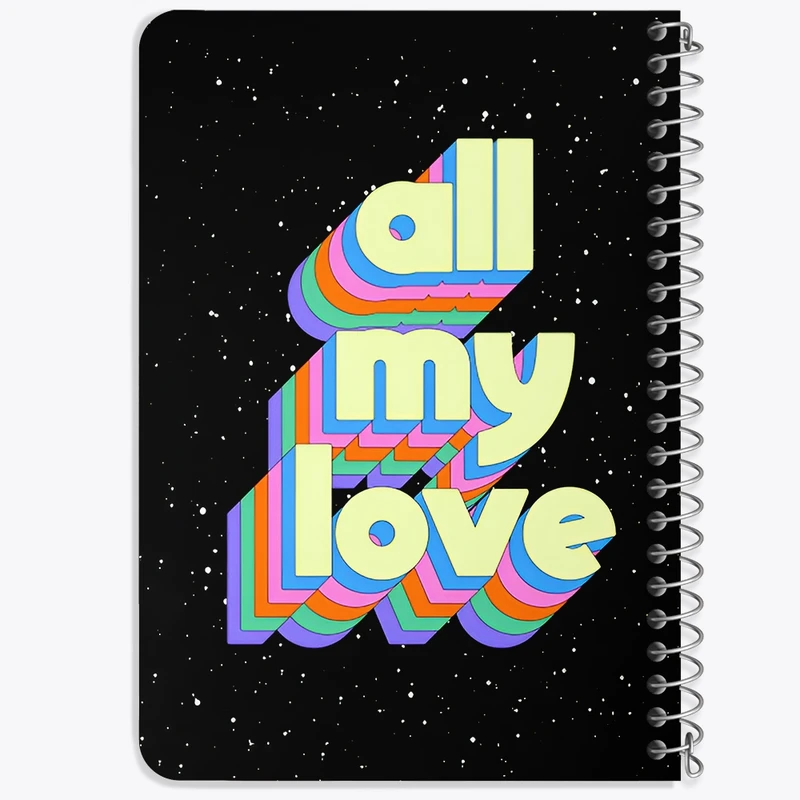 دفتر یادداشت 50 برگ خندالو طرح All My Love کد F6392
