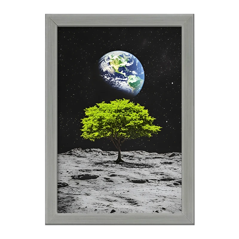 تابلو خندالو طرح درخت و کره زمین کد F12097