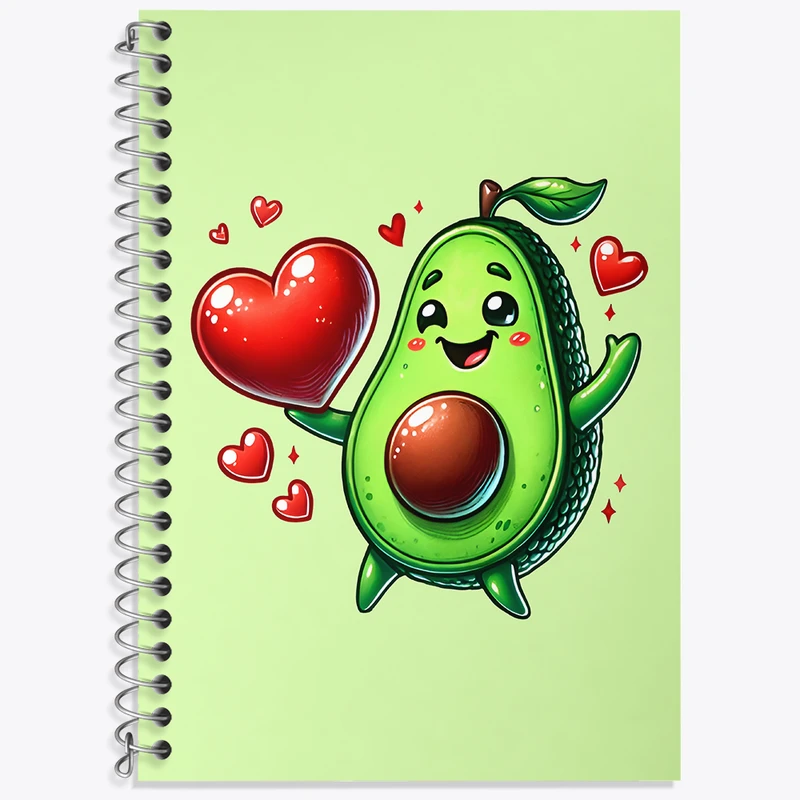 دفتر زبان 50 برگ خندالو مدل دو خط طرح آووکادوی بانمک کد N6680