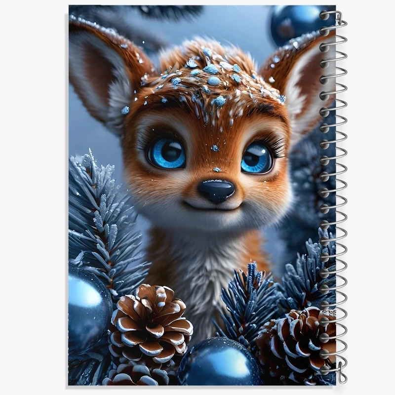 دفتر ژورنال نویسی 50 برگ خندالو مدل نقطه ای طرح آهوی کیوت کد F8954