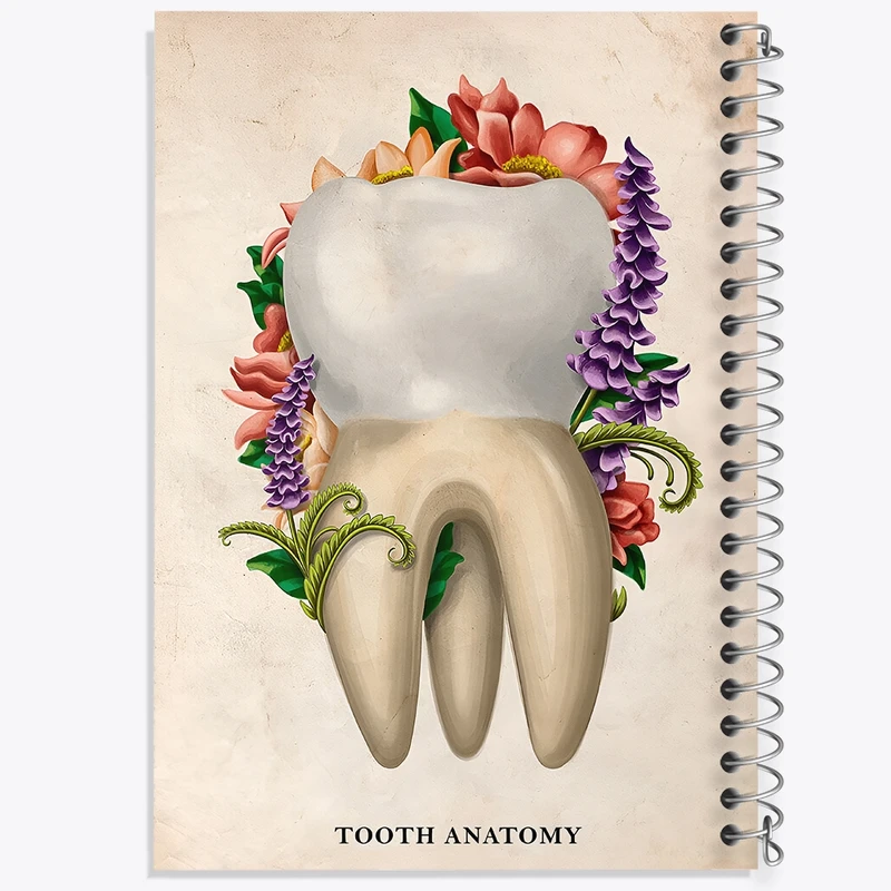 دفتر ژورنال نویسی 50 برگ خندالو مدل نقطه ای طرح آناتومی دندان (Tooth Anatomy) کد F13980