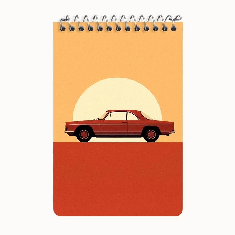 دفتر یادداشت 50 برگ خندالو طرح ماشین کلاسیک کد F3024