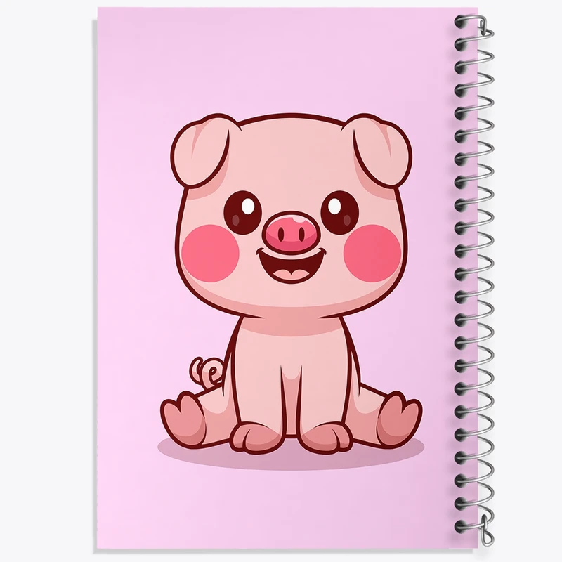 دفتر طراحی 50 برگ خندالو طرح حیوانات بامزه خوک کد 29719