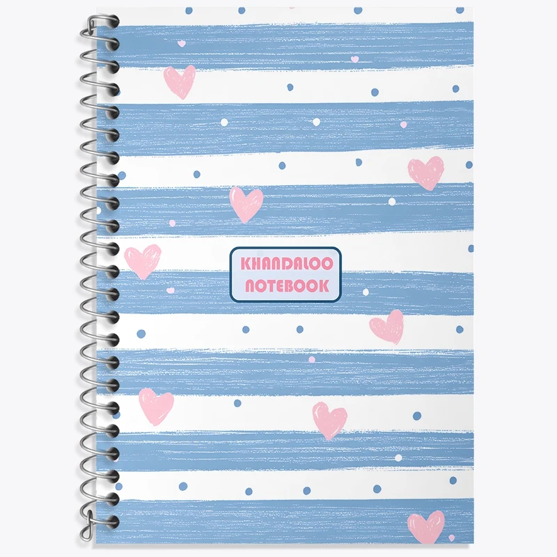 دفتر زبان 50 برگ خندالو مدل سه خط طرح پترن قلبی کد N7353