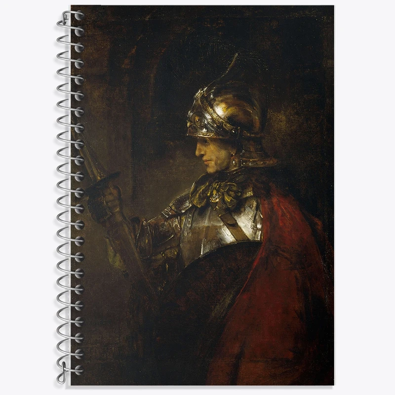 دفتر لغت 50 برگ خندالو طرح نقاشی مرد زره‌ پوش اثر رمبراند کد F12190