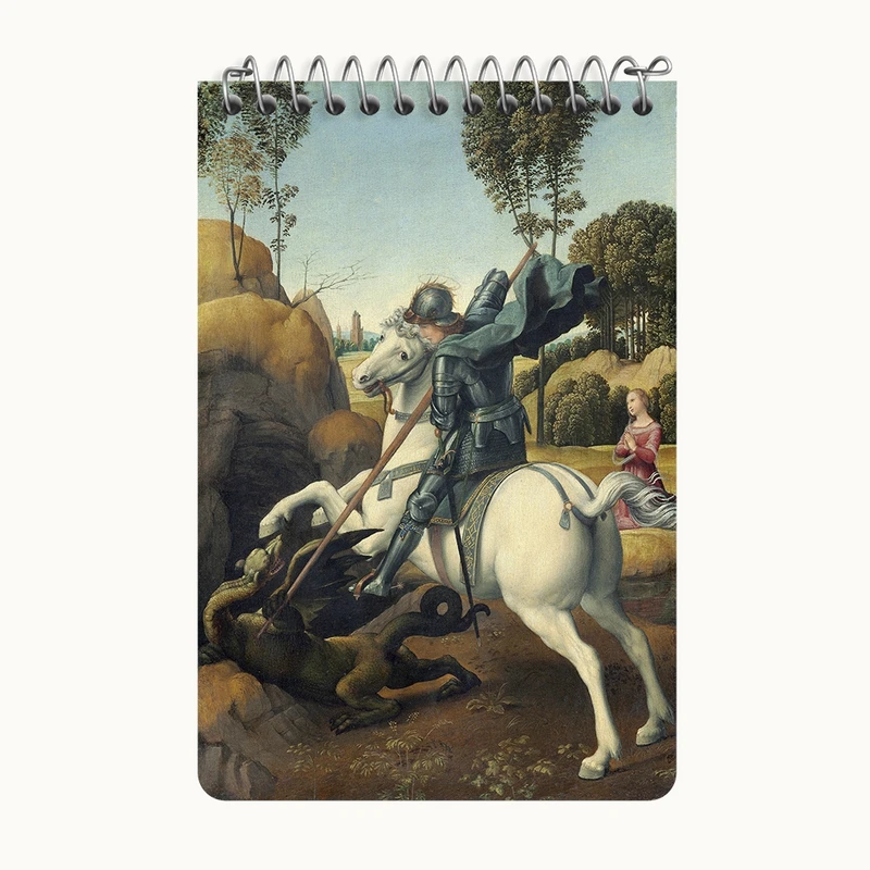 دفتر یادداشت 50 برگ خندالو طرح نقاشی سنت جورج و اژدها اثر رافائل کد F12326