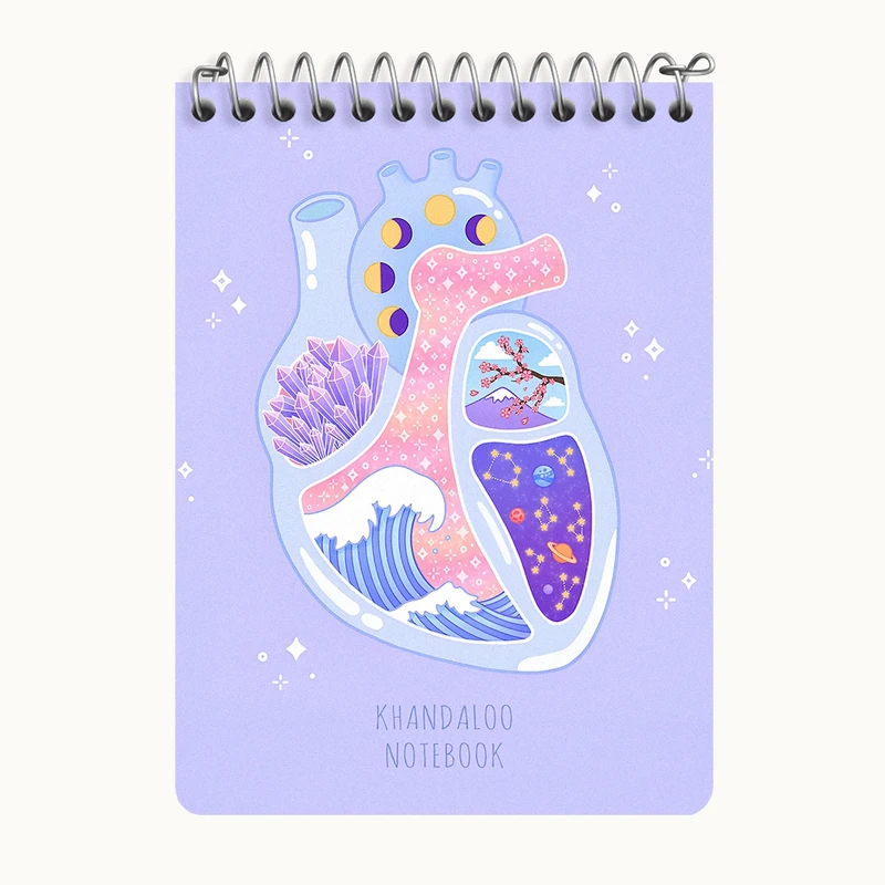 دفتر یادداشت 50 برگ خندالو طرح قلب فانتزی کد N8881