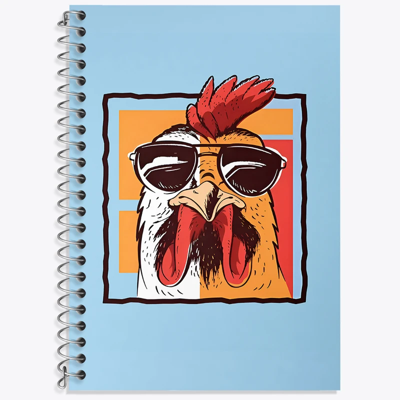 دفتر زبان دوخط 50 برگ خندالو طرح خروس بامزه کد F4819