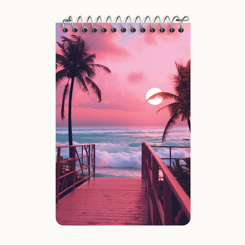 دفتر یادداشت 50 برگ خندالو طرح غروب دریا کد F3558