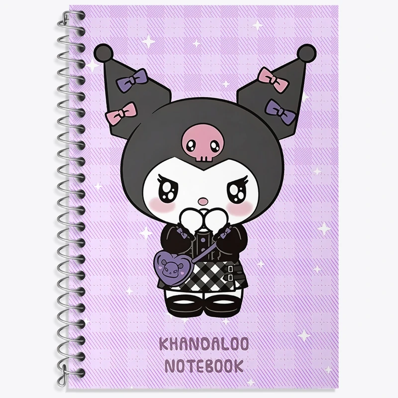 دفتر زبان 50 برگ خندالو مدل سه خط طرح کرومی (Kuromi) کد N9023