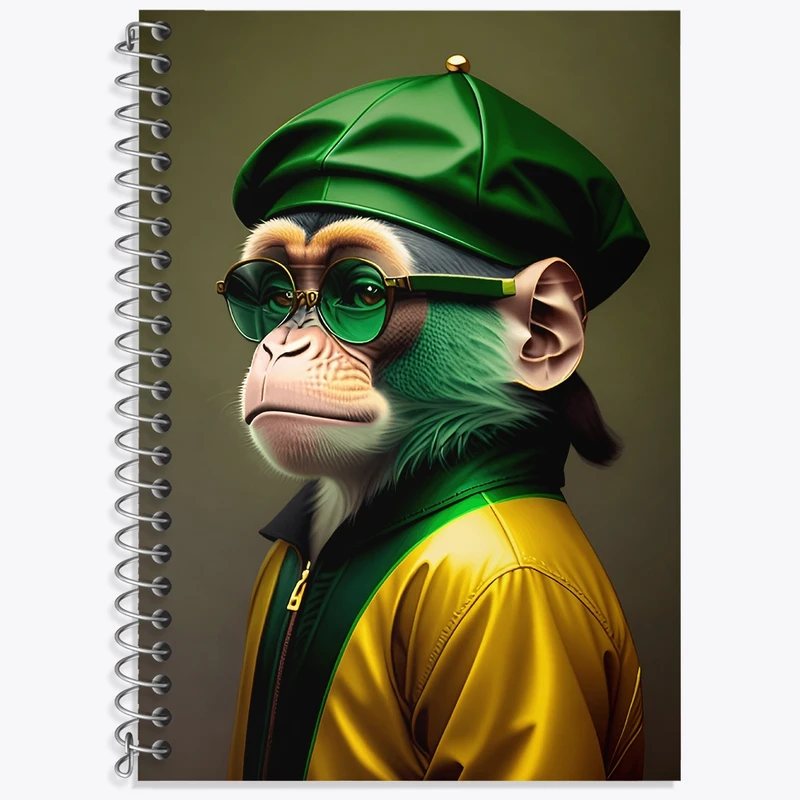 دفتر زبان 50 برگ خندالو مدل سه خط طرح میمون بامزه کد F3380