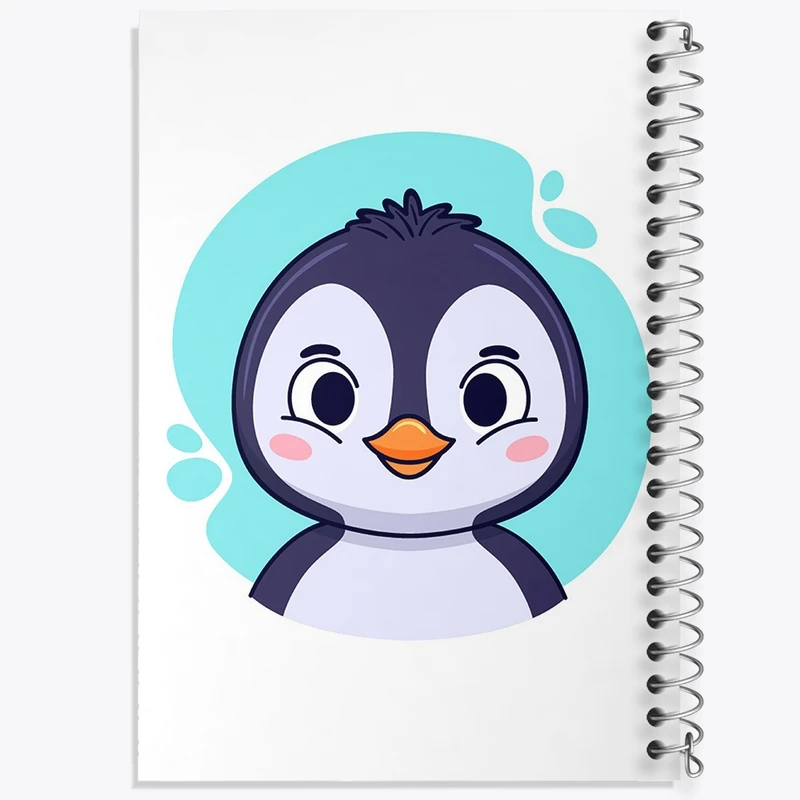 دفتر طراحی 50 برگ خندالو طرح پنگوئن حیوانات بامزه کد 37132
