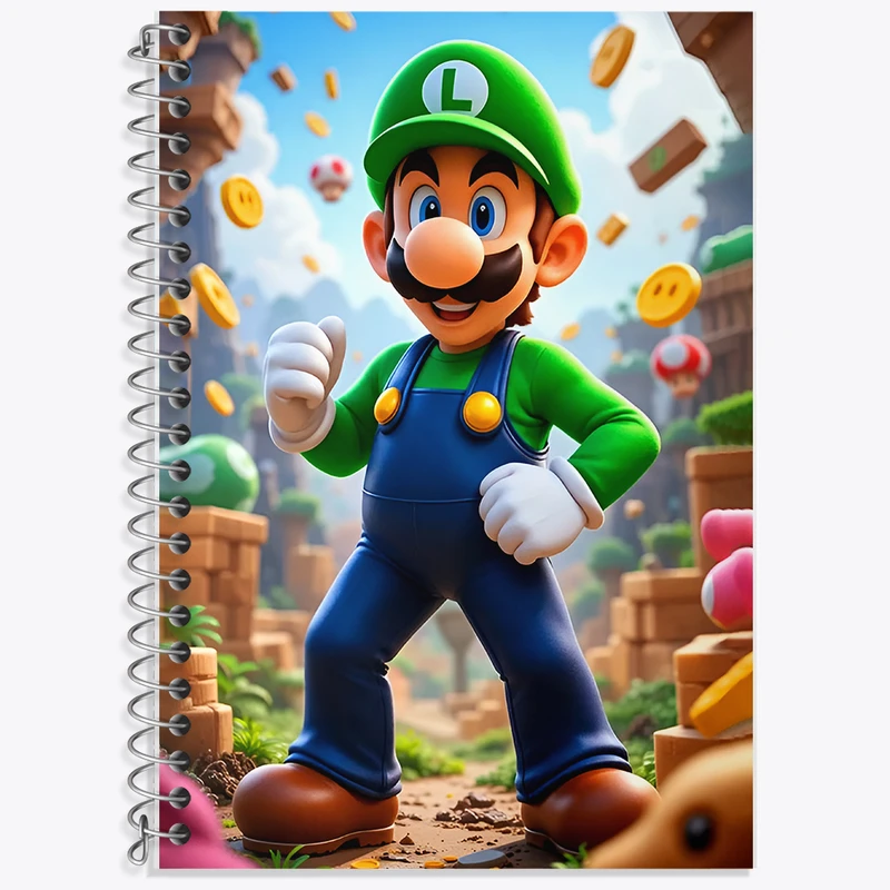 دفتر زبان 50 برگ خندالو مدل دو خط طرح سوپر ماریو کد F12649