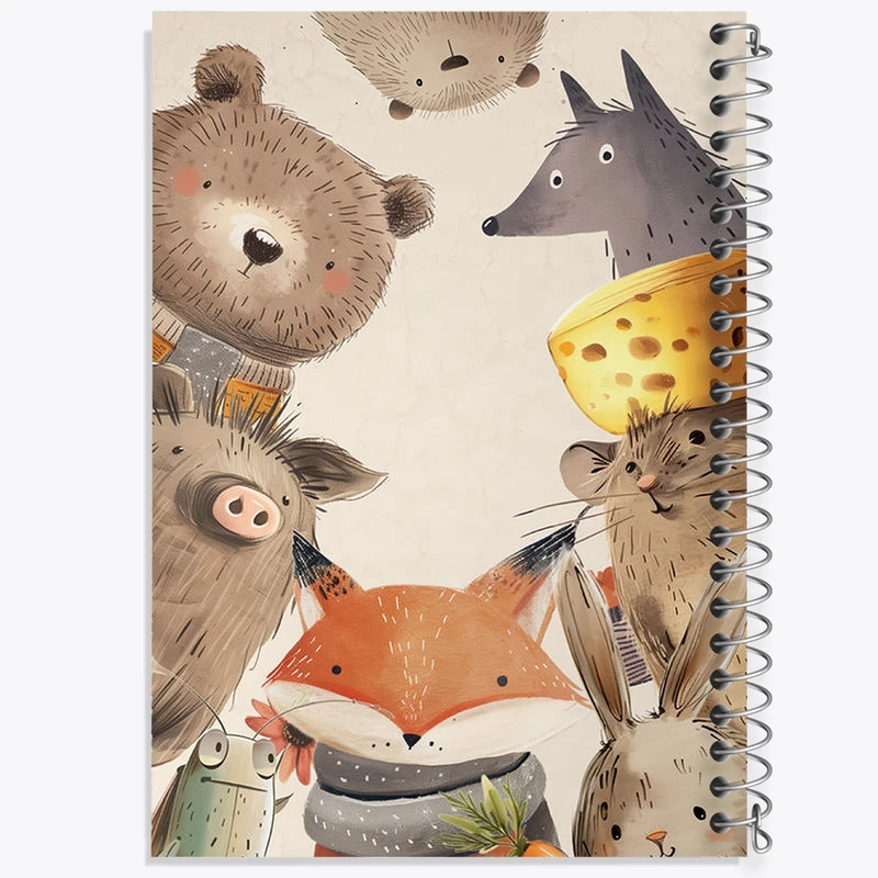 دفتر طراحی 50 برگ خندالو طرح حیوانات بامزه و کیوت کد N1880