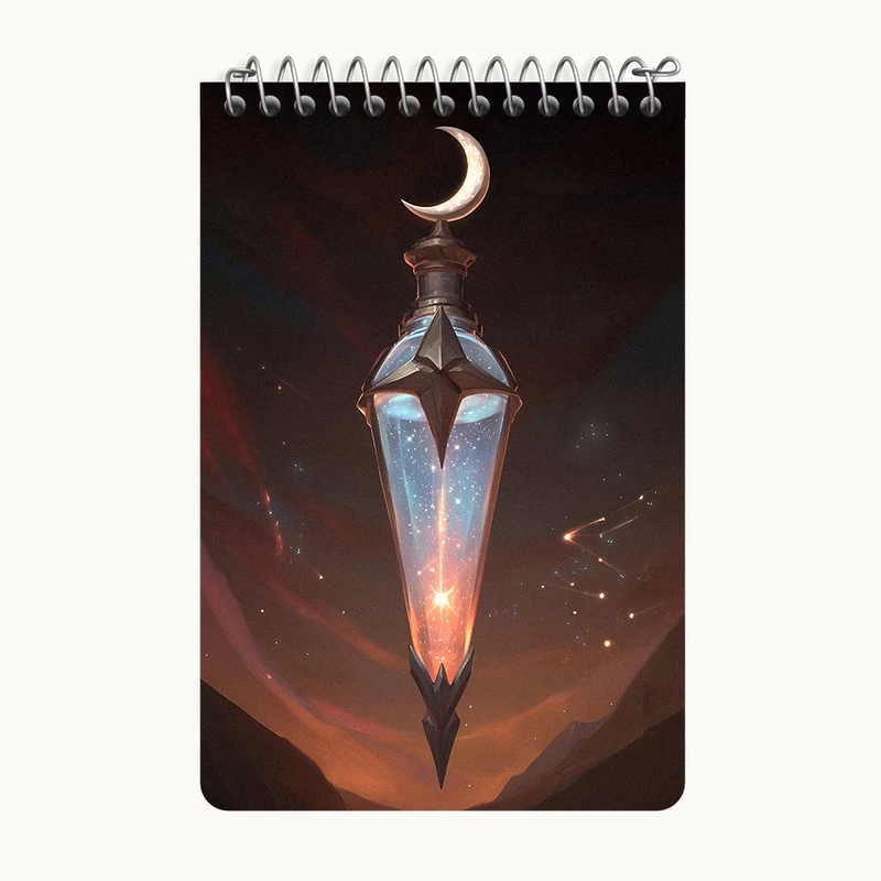 دفتر یادداشت 50 برگ خندالو طرح بطری اکسیر اسپیرال منشوری کد F10773