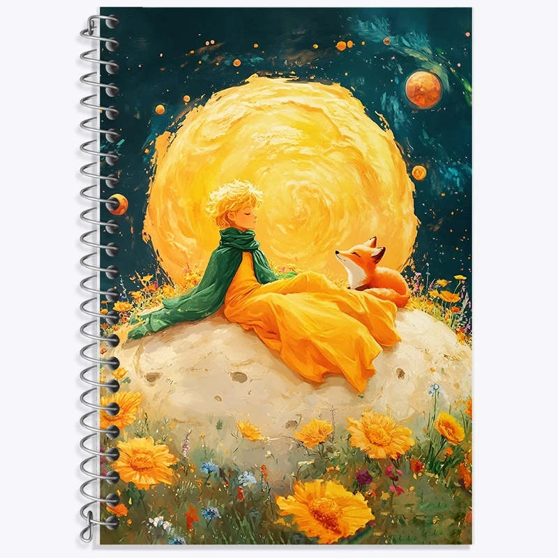 دفتر زبان 50 برگ خندالو مدل سه خط طرح شازده کوچولو کد F8881