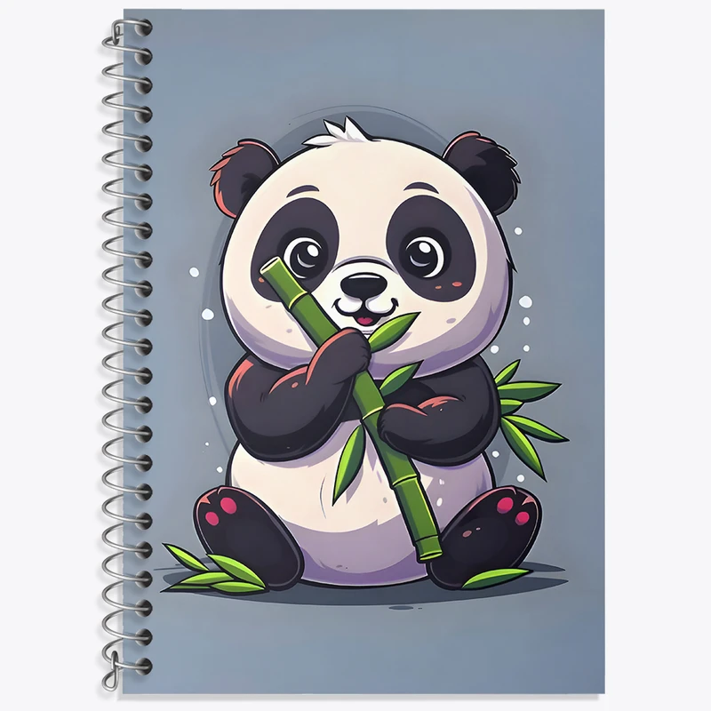 دفتر زبان 50 برگ خندالو مدل دو خط طرح پاندا بامزه کد N6709