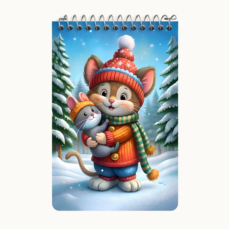 دفتر یادداشت 50 برگ خندالو طرح گربه و خرگوش کوچولو کد F7094