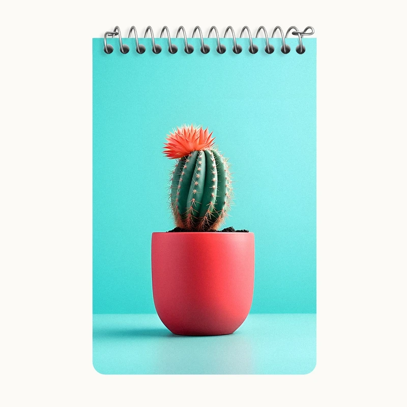 دفتر یادداشت 50 برگ خندالو طرح گلدان کاکتوس کد F11190