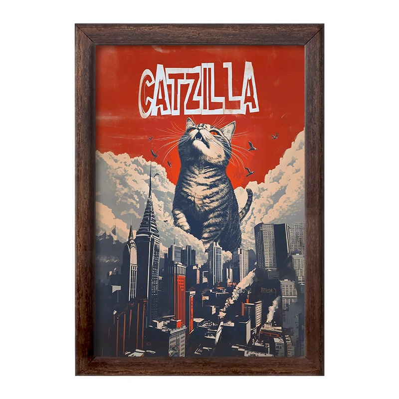 تابلو خندالو طرح کت زیلا (Catzilla) کد F13711