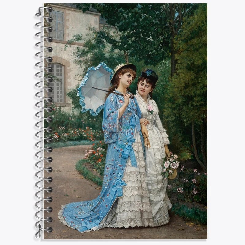 دفتر لغت 50 برگ خندالو طرح نقاشی قدم زدن در باغ اثر آگوست تولموش کد F12287