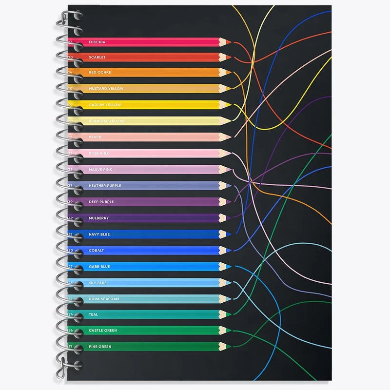 دفتر زبان 50 برگ خندالو مدل سه خط طرح مداد رنگی کد N7632