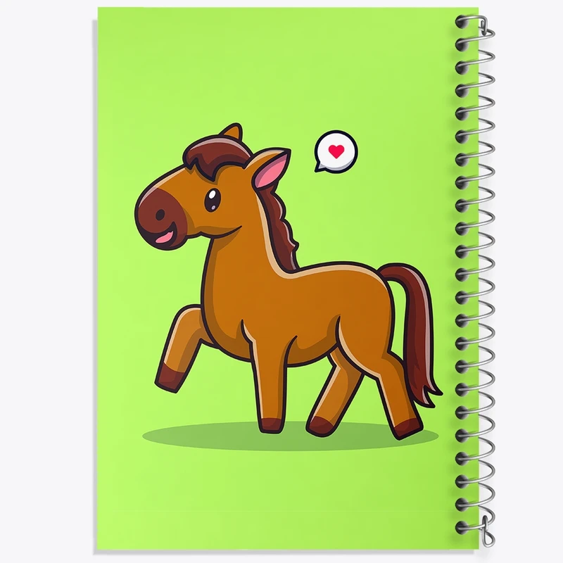 دفتر طراحی 50 برگ خندالو طرح حیوانات بامزه اسب کد 29664